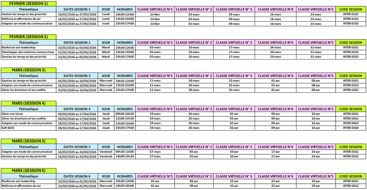 Calendrier 2026 - Formations inter-entreprises - HCD Institute Calendrier 2026 - Formations inter-entreprises - HCD Institute