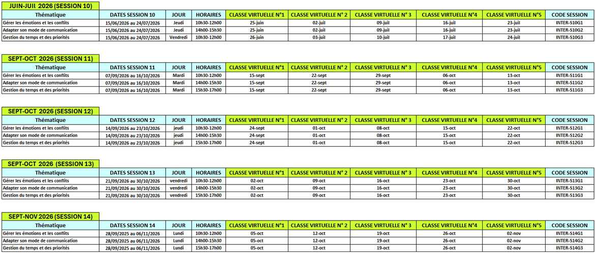 Calendrier 2026 - Formations inter-entreprises - HCD Institute Calendrier 2026 - Formations inter-entreprises - HCD Institute